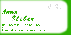 anna kleber business card